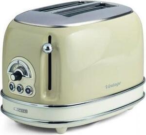 Ariete Tostapane 2 Fette Potenza 810 Watt 6 Livelli di Cottura Funzione scongelamento e Cassetto fondo Raccoglibriciole colore Beige - 155/03 Toast