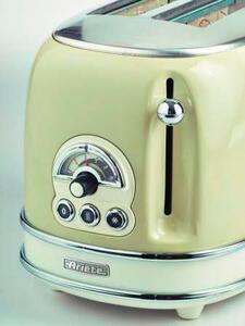 Ariete Tostapane 2 Fette Potenza 810 Watt 6 Livelli di Cottura Funzione scongelamento e Cassetto fondo Raccoglibriciole colore Beige - 155/03 Toast