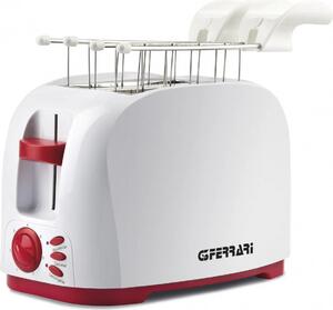 G3 Ferrari Tostapane 2 Fette Potenza 800W Pinze in Acciaio Inox 8 Livelli di Cottura colore Rosso/Bianco - G10179