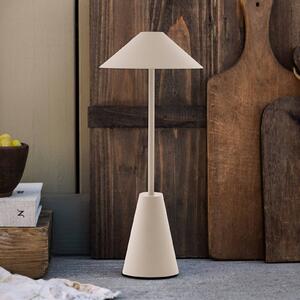 Globen Lighting Lampada da tavolo esterno a batteria Cannes, beige, IP54 dimmerabile, Crema / Ambra, Soggiorno / Sala da pranzo, Plastica, Scandinavo