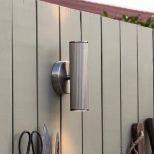Globen Lighting Applique Hubble, acciaio, altezza 21 cm, IP44 dimmerabile, Alluminio / Grigio / Zincato, Soggiorno / Sala da pranzo, Alluminio, Applique da esterni