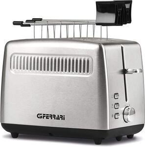 G3 Ferrari Tostapane 2 fette Potenza 920 Watt Vassoio raccogli briciole Timer colore Inox - G10064 Tramezzo