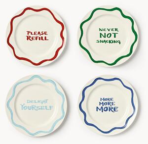 Set di 4 piatti da colazione in porcellana con motivo decorativo Tutti
