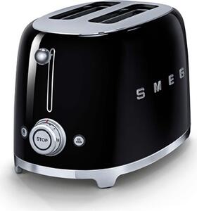 Smeg Tostapane 2 Fette Potenza 950 Watt 6 Livelli di Cottura Stile Vintage colore Nero - TSF01BLEU
