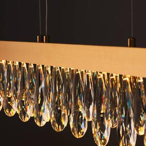 Brilliant Lampada a sospensione in cristallo Celestia, dimmerabile, Ottone / Oro, Soggiorno / Sala da pranzo, Metallo, Lampada a sospensione