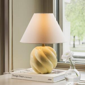 Globen Lighting Lampada da tavolo DAHLIA, Crema / Ambra, Soggiorno / Sala da pranzo, Tessuto / Stoffa / Seta, Lampada da tavolo