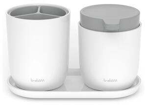 Trebonn Pure Set PortaSpazzolino e Dispenser Sapone con Vassoio