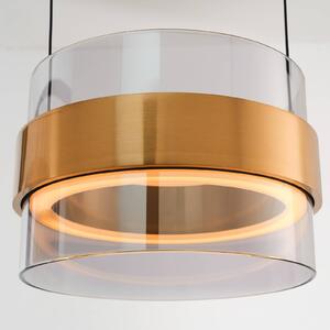 Brilliant Lampada LED a sospensione Inside, color ottone/grigio fumo, Ø 22 cm dimmerabile, Alluminio / Grigio / Zincato, Soggiorno / Sala da pranzo, Metallo