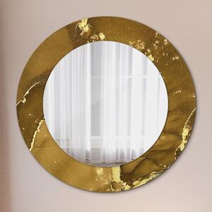 Specchio rotondo cornice con stampa Vortici metallici fi 50 cm