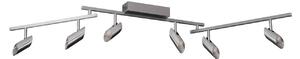 Brilliant Faretto da soffitto LED Risell, lunghezza 142 cm, colore alluminio dimmerabile, Alluminio / Grigio / Zincato, Soggiorno / Sala da pranzo, Alluminio, Moderno