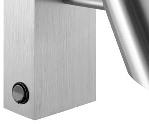 Brilliant Faretto LED da parete Risell, larghezza 9 cm, metallo color alluminio dimmerabile, Alluminio / Grigio / Zincato, Soggiorno / Sala da pranzo, Alluminio, Moderno
