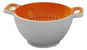 Trebonn Duo Small Rinse&Serve Arancione Bianco Set Composto da Colatoio e Ciotola Diametro 16cm