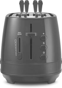 De Longhi Tostapane con pinze 2 Fette Potenza 550 Watt Tostatura regolabile Termostato Cassetto fondo Raccoglibriciole colore Nero - CTLAP2203BK