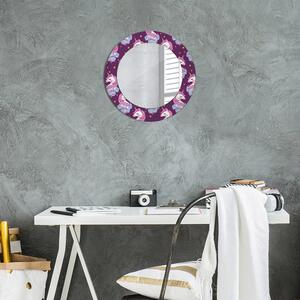 Specchio rotondo cornice con stampa Stelle unicorno fi 50 cm