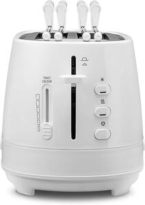 De Longhi Tostapane con pinze 2 Fette Potenza 550 Watt Tostatura regolabile Termostato Cassetto fondo Raccoglibriciole colore Bianco - CTLAP2203.W