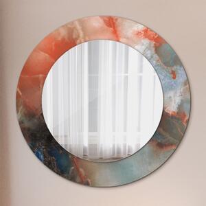 Specchio rotondo cornice con stampa Marmi di onice fi 50 cm