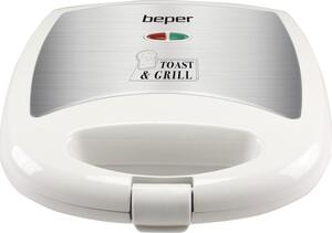 Beper Tostapane Piastra per Toast Antiaderente Potenza 1300 Watt colore Bianco - 90.620