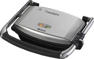 Ariete Tostapane Piastra per Toast Antiaderente Potenza 1000 Watt colore Nero/Acciaio - Toast & Grill Slim - 1911