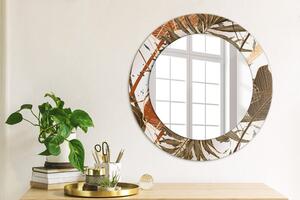 Specchio rotondo stampato Foglie di palma fi 50 cm