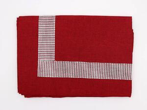 Blanco Raya Tovaglia 12 posti con Bordo elegante di Strass colore Bordeaux - New Diamond