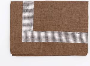 Blanco Raya Tovaglia 12 posti con Bordo elegante di Strass colore Dark Brown - New Diamond