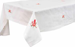 Blanco Raya Tovaglia Natalizia 6 posti 140x180 cm con Ricami + 6 Tavaglioli colore Avorio - ZG1821