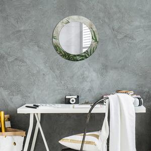 Specchio rotondo stampato Foglie di felce fi 50 cm