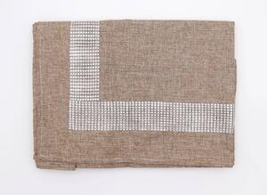 Blanco Raya Tovaglia 12 posti con Bordo elegante di Strass colore Tortora - New Diamond