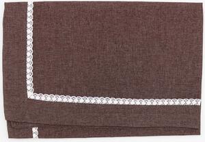 Blanco Raya Tovaglia Rettangolare 12 Posti con bordo e merletto artigianale colore Marrone - RXH0061-C