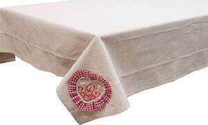 Blanco Raya Tovaglia Natalizia 6 posti 140x180 cm in Tela grezza con Ricami - SD165753