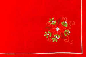 Elite Tovaglia Natalizia 24 posti 180x410 cm con Ricami + 24 Tavaglioli 100% Poliestere - 3159-F