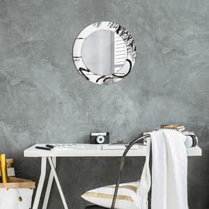 Specchio rotondo stampato Modello di graffiti fi 50 cm