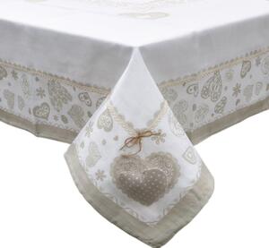 Blanco Raya Tovaglia Rettangolare 6 Posti con stampa shabby beige e passamaneria colore Beige - SD170215