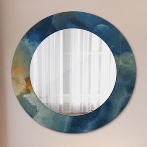 Specchio rotondo cornice con stampa Onyx di marmo fi 50 cm