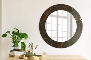 Specchio tondo con decoro Marmo marrone fi 50 cm