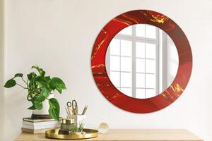 Specchio tondo con decoro Marmo rosso fi 50 cm