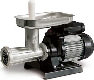 REBER Tritacarne Elettrico Potenza 600 Watt in Ghisa con Piatto in Acciaio Inox AISI 304 - 20720 N
