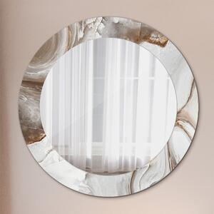 Specchio rotondo stampato Marmo luminoso fi 60 cm