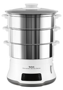 Tefal Vaporiera 900 W Pentola a Vapore 3 Cestelli con Superficie Piana I Acciaio Inox Colore Bianco - VC502D10