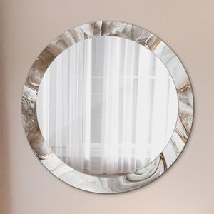 Specchio rotondo stampato Marmo luminoso fi 80 cm