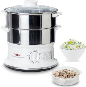 Tefal Vaporiera elettrica Cottura a vapore 2 Cestini Potenza 980 watt colore Inox - VC1451 Ultracompact