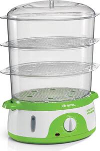 Ariete Vaporiera elettrica Cottura Vapore Capacit 9 Litri Potenza 800 Watt 3 Cestelli e Timer colore Verde / Bianco - 0911/00 Healthy Steam