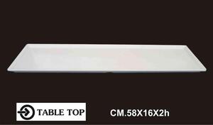 Table Top Vassoio Melamina Rettangolare cm 58x16x2h Bianco - 1007