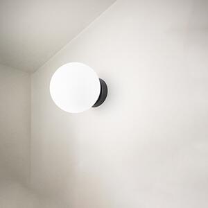 Applique Contemporanea Maga Metallo Nero Vetro 1 Luce E14