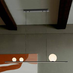 Schuller Valencia Lampada LED a sospensione Mila, nera, lunghezza 120 cm, metallo dimmerabile, Nero, Soggiorno / Sala da pranzo, Alluminio, Moderno