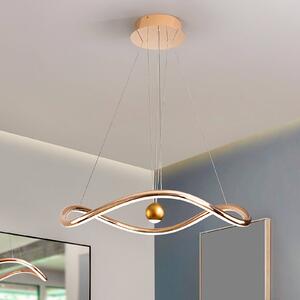 Schuller Valencia Lampada LED a sospensione Romina, Ø 78 cm, metallo dorato CCT dimmerabile, Ottone / Oro, Soggiorno / Sala da pranzo, Alluminio