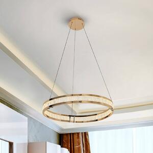 Schuller Valencia Lampada LED a sospensione Lorian, color oro, Ø 60 cm, metallo dimmerabile, Ottone / Oro, Soggiorno / Sala da pranzo, Alluminio