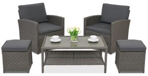Mobili da giardino Monaco Terrace + 2 pouf Garden Point antracite