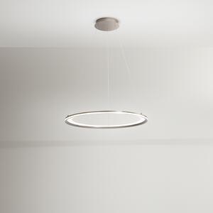 Sospensione Contemporanea Edge Alluminio Grigio Acrilico Led 66W 3000K