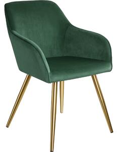 Tectake 403651 sedia marilyn effetto velluto oro - verde scuro/oro, per pezzo